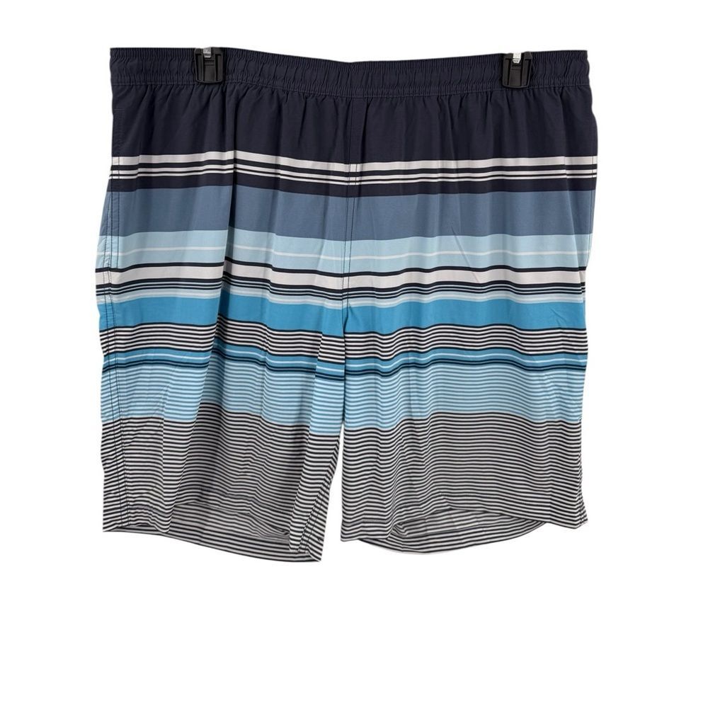 Kirklands Mens Swim Shorts Trunks Size XXL NEW Blue Striped Drawstring Blue